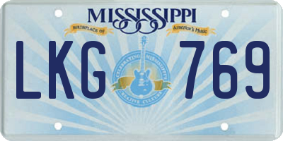MS license plate LKG769