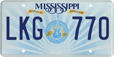 MS license plate LKG770