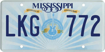 MS license plate LKG772