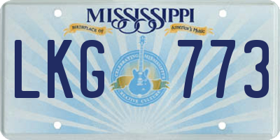 MS license plate LKG773