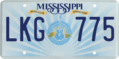 MS license plate LKG775