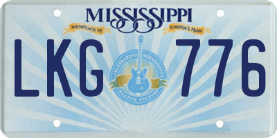 MS license plate LKG776