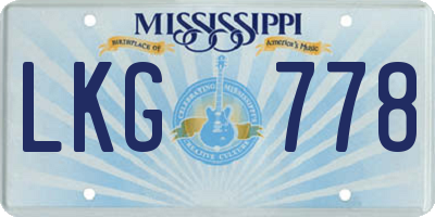 MS license plate LKG778