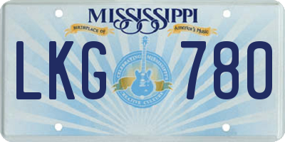 MS license plate LKG780