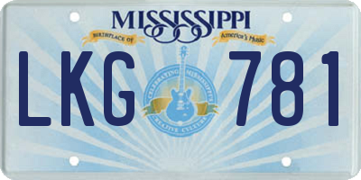 MS license plate LKG781