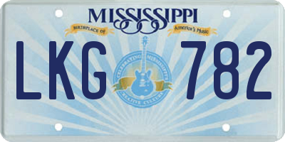 MS license plate LKG782