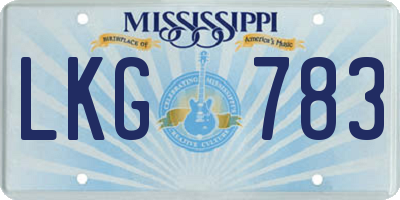 MS license plate LKG783