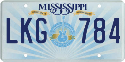 MS license plate LKG784