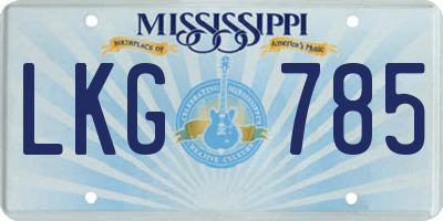 MS license plate LKG785