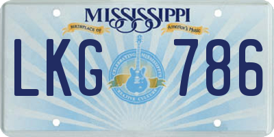 MS license plate LKG786