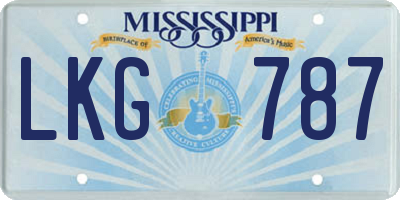 MS license plate LKG787