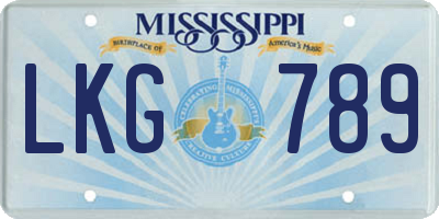 MS license plate LKG789