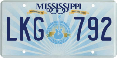 MS license plate LKG792