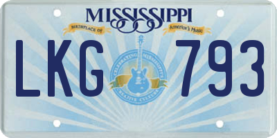 MS license plate LKG793