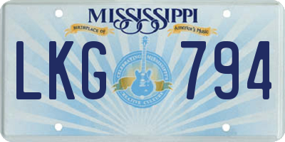 MS license plate LKG794
