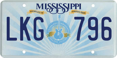 MS license plate LKG796