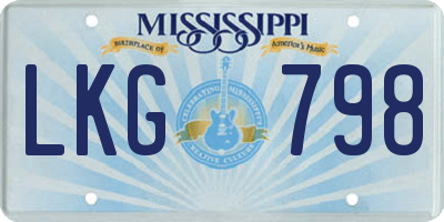 MS license plate LKG798