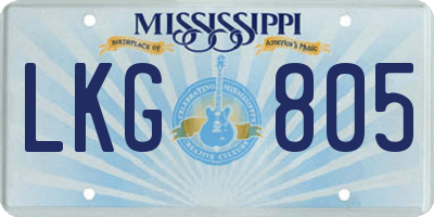 MS license plate LKG805