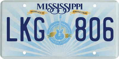 MS license plate LKG806