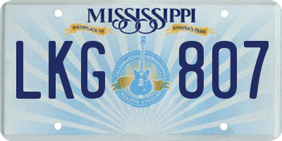 MS license plate LKG807
