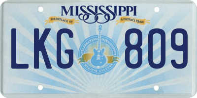 MS license plate LKG809