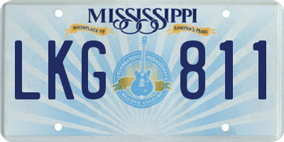 MS license plate LKG811