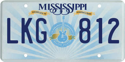 MS license plate LKG812