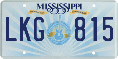 MS license plate LKG815