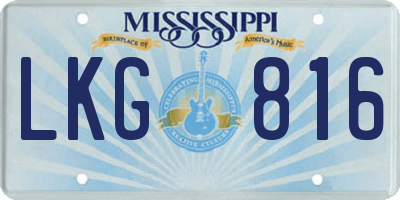 MS license plate LKG816