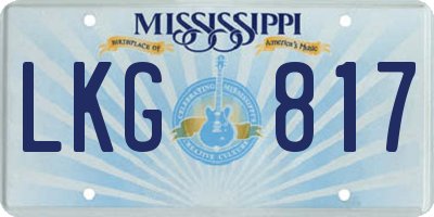MS license plate LKG817