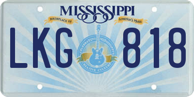 MS license plate LKG818