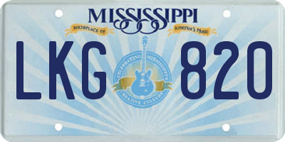 MS license plate LKG820