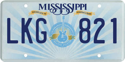 MS license plate LKG821