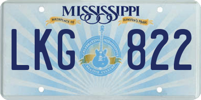 MS license plate LKG822