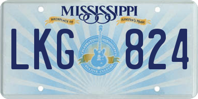MS license plate LKG824