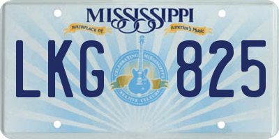 MS license plate LKG825