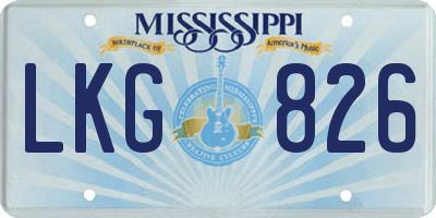 MS license plate LKG826