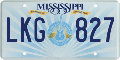 MS license plate LKG827