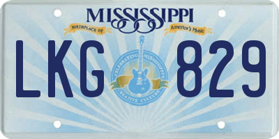 MS license plate LKG829
