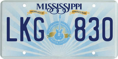 MS license plate LKG830