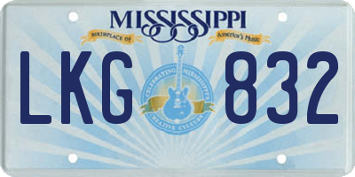 MS license plate LKG832