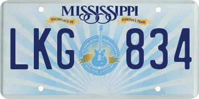 MS license plate LKG834