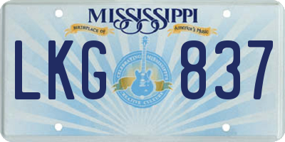 MS license plate LKG837