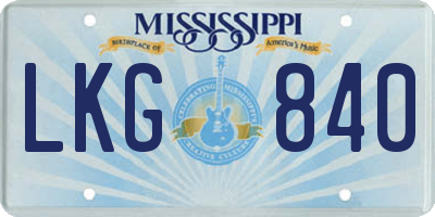 MS license plate LKG840