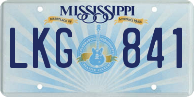 MS license plate LKG841