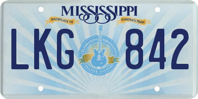 MS license plate LKG842