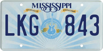 MS license plate LKG843
