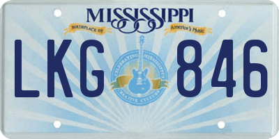 MS license plate LKG846