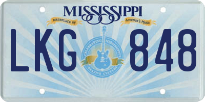MS license plate LKG848