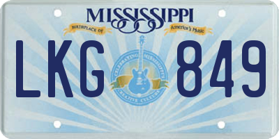 MS license plate LKG849